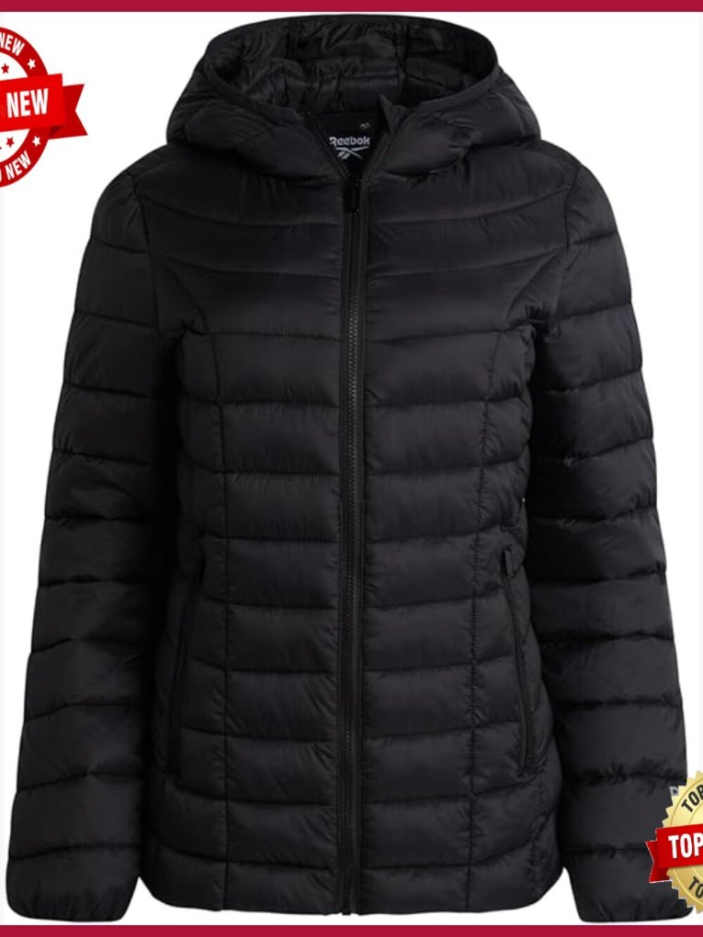 Lightweight Quilted Puffer Jacket with Hood and Pockets - Winter Coat